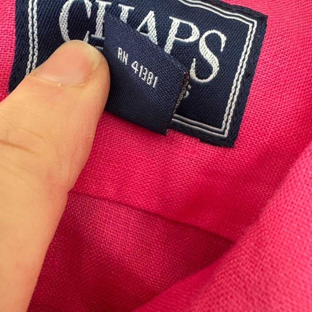 Chaps Classics Linen Button Front Collared Blouse… - image 3